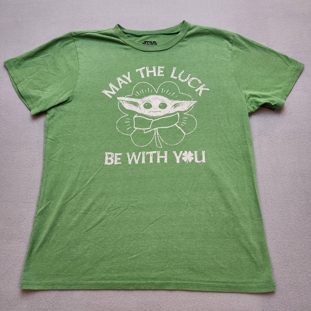 Star Wars Grogu Baby‎ Yoda St Patricks Day Shirt Mens Large Green Fifth Sun Tee